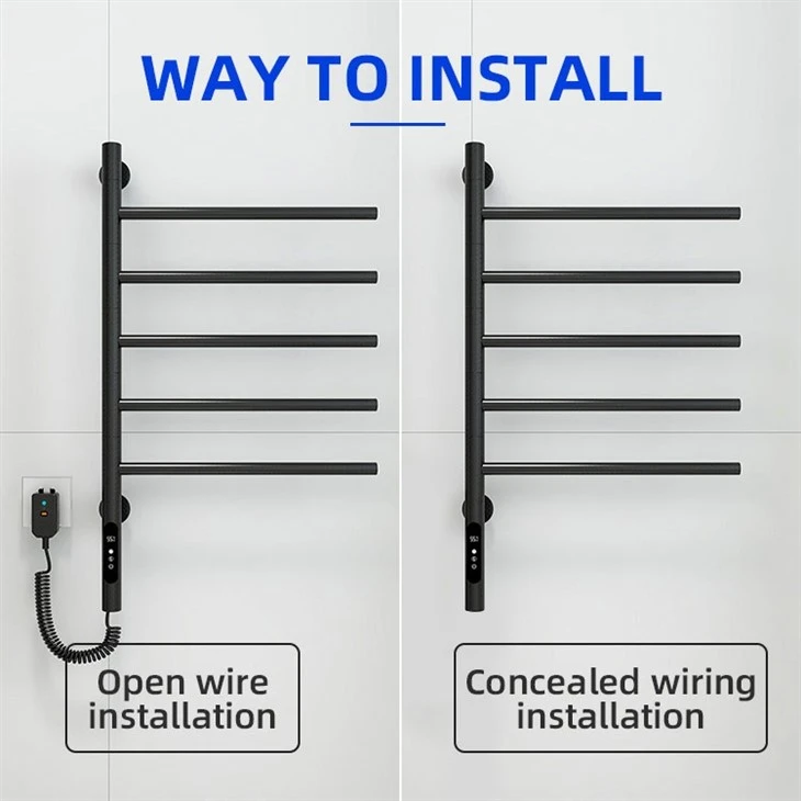 how to install heated towel rack